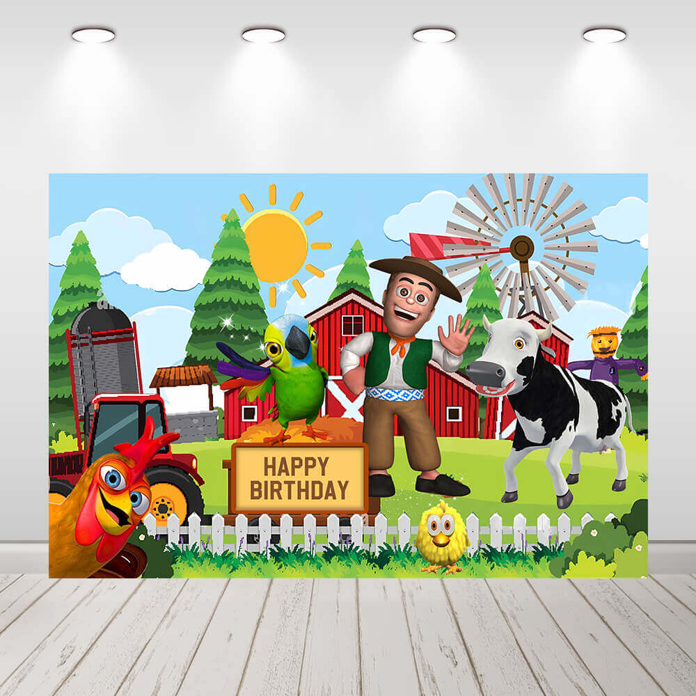 Sensfun Farm Animals Theme Party Decorations Zenon Farm Barn Animals Backdrop Banner Birthday Background Baby Shower Party Supplies