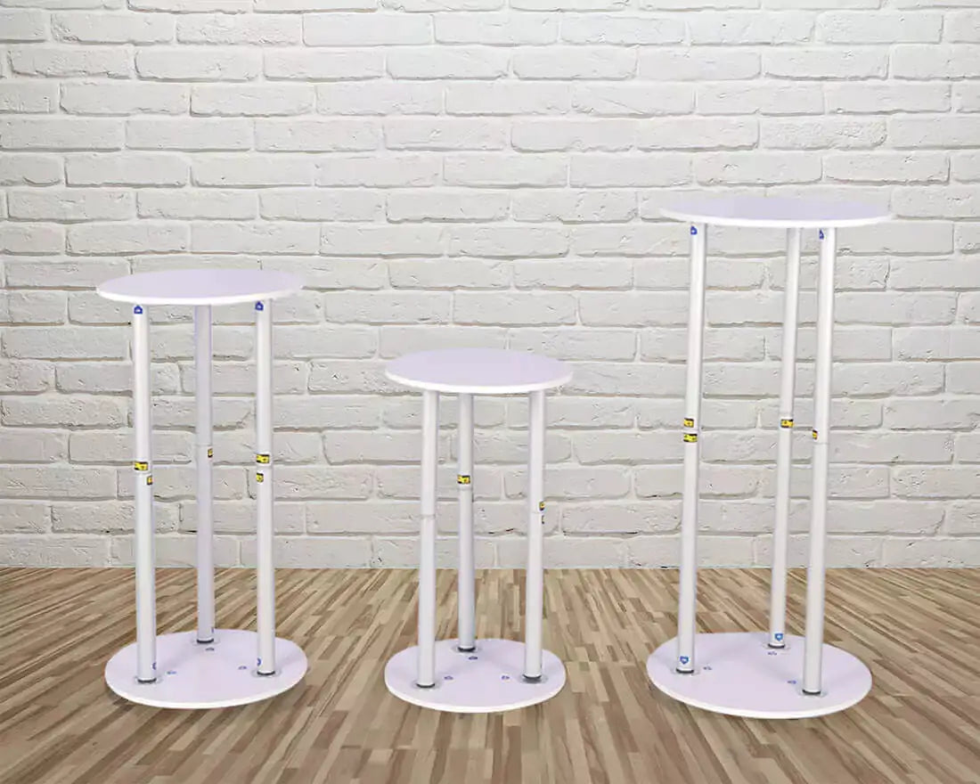 Custom 3pcs Cylinder Pedestals stand and Cover for Wedding Party Decoration Birthday Banner