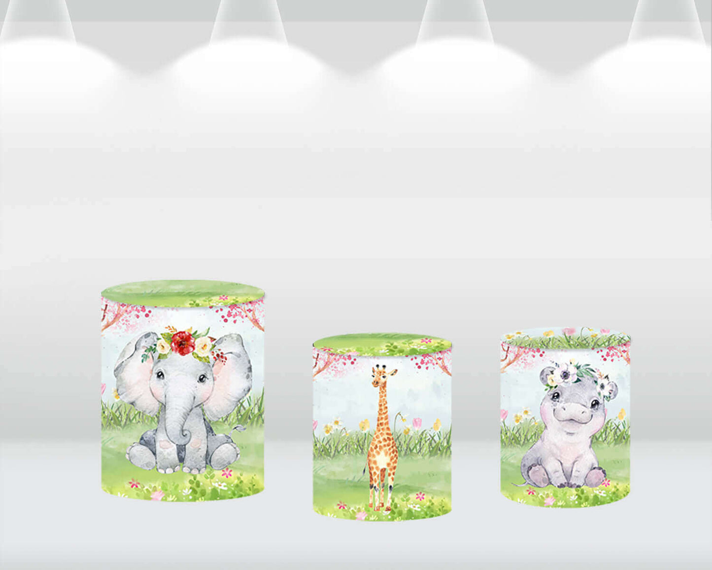 Safari Baby Shower Cylinder Cover Backdrop Banner