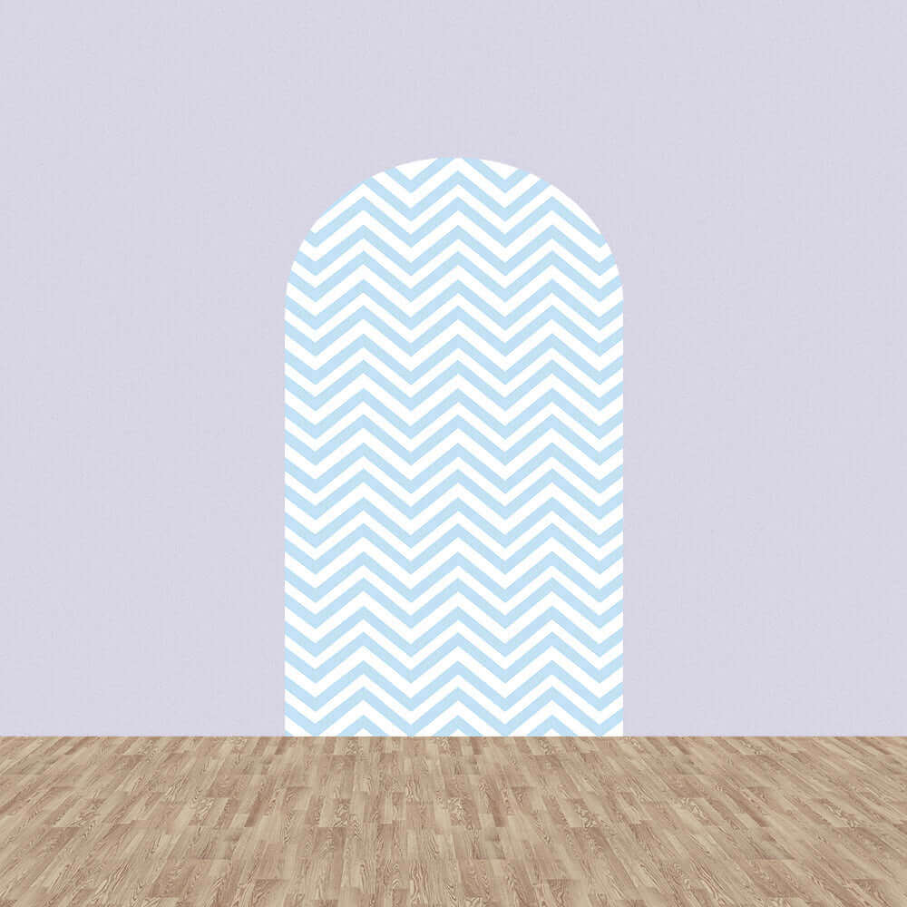 Stripes Wave White Blue Newborn Baby Shower Arch Chiara Wall
