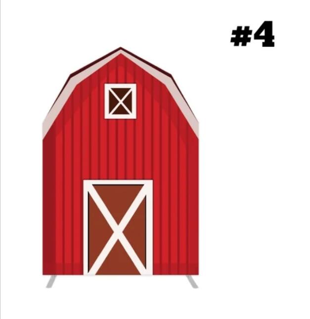 Red Barn House Arched Cover Wall for Baby Shower Party Decoration