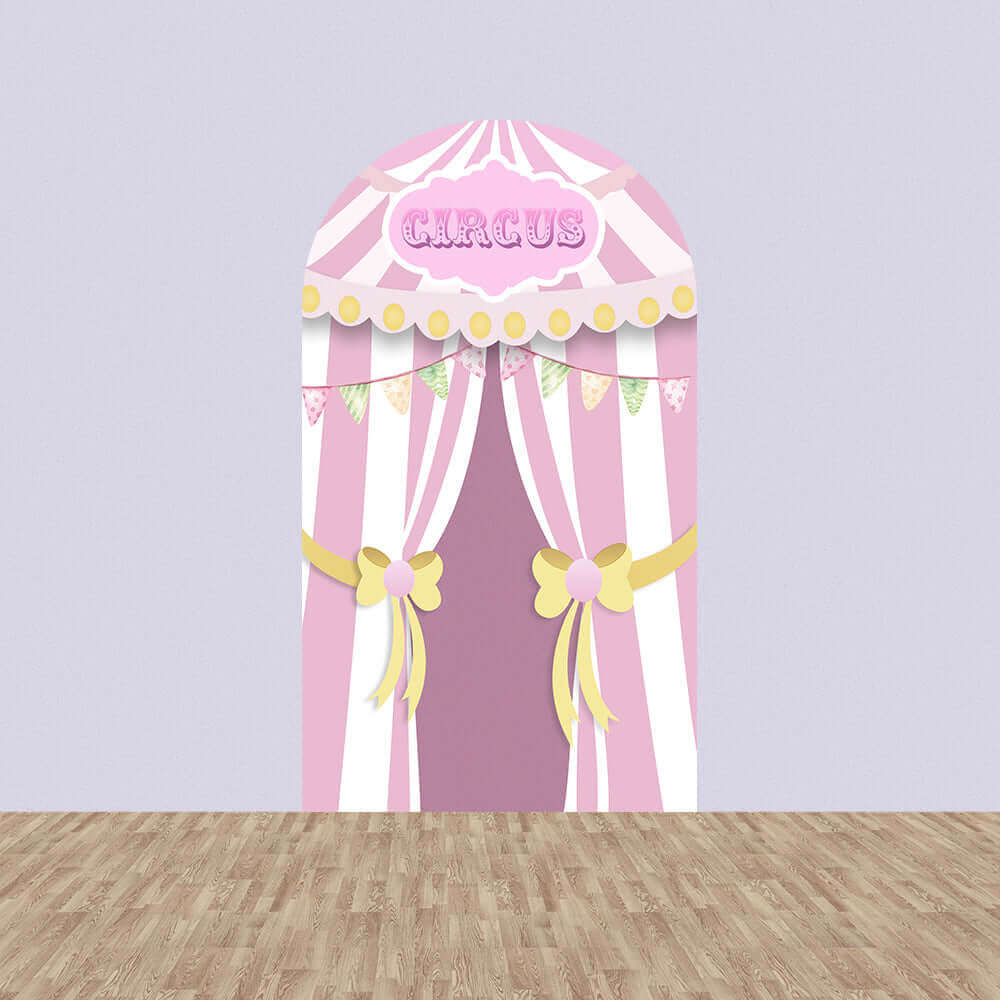Pink Circus Arched Wall Backdrop Cover