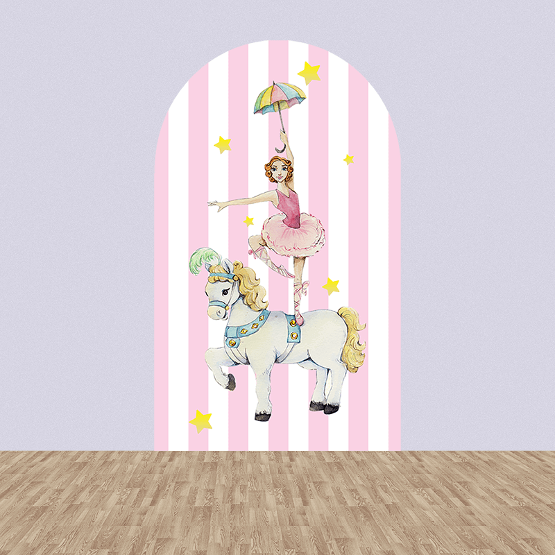 Carosel Birthday Arch Wall Chiara Backdrop Cover for Girl Birthday Party Decoration