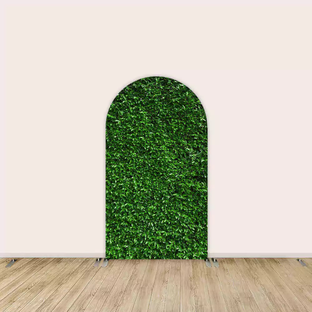 Green leafy backdrop representing a lush farm field, providing a natural touch to the farm-themed decor.