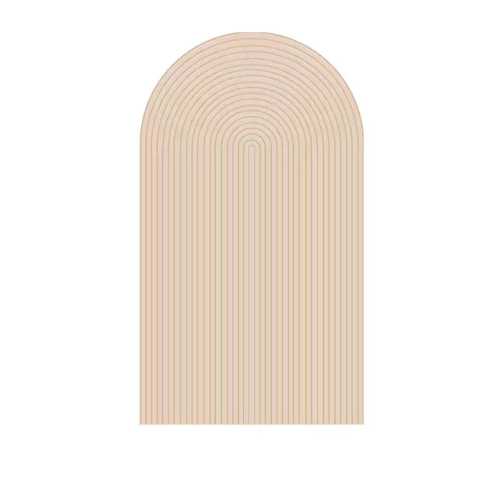 Left panel in soft beige nude with arched groove lines—simple and elegant for baby showers or gender-neutral celebrations.