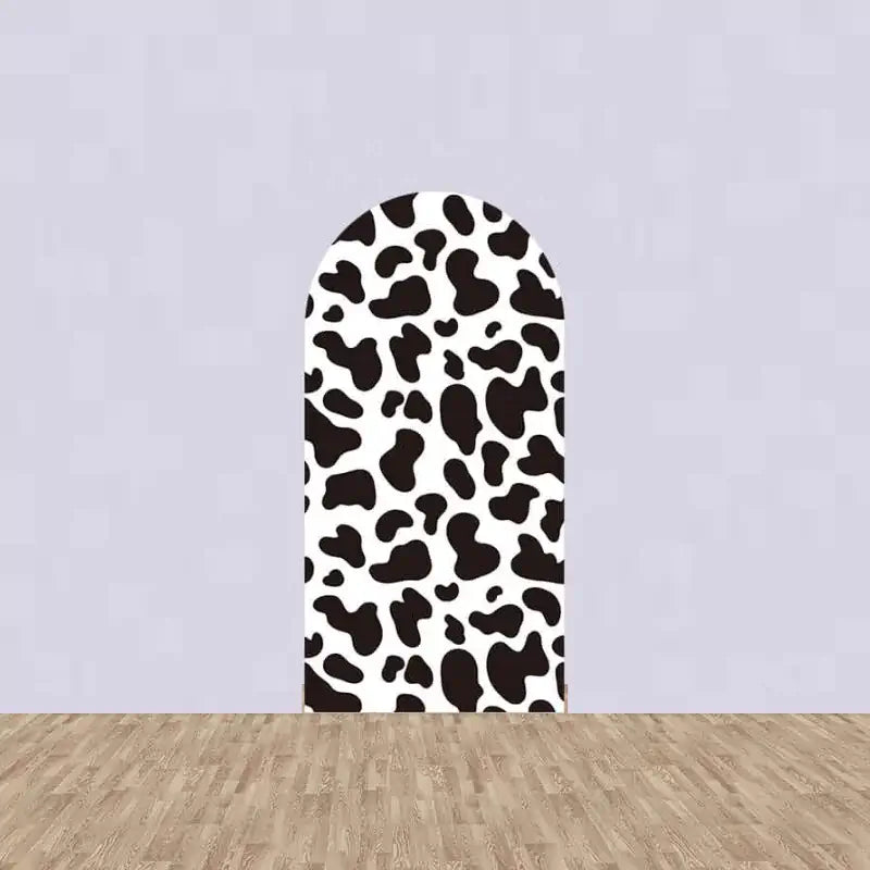Right panel with classic black and white cow print—great for farm-themed birthday decor or matching barnyard photo booths.