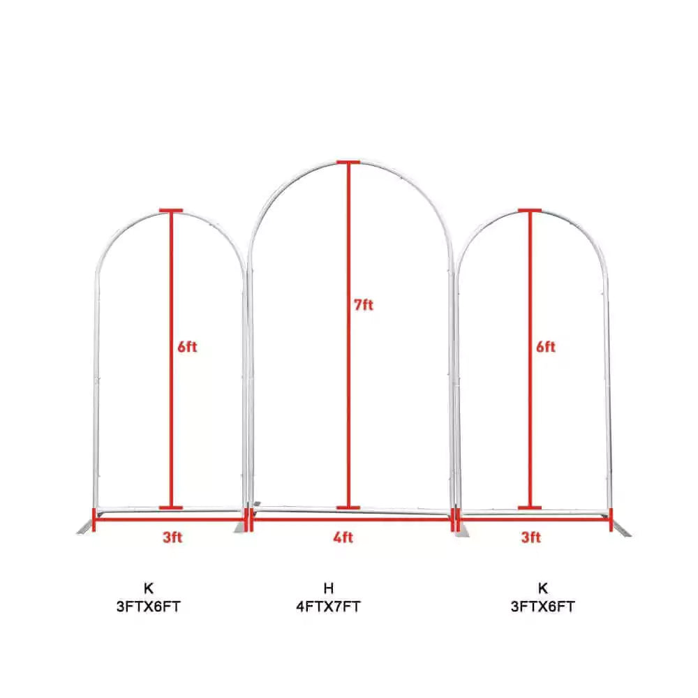 Custom 3pc/set Metal Wedding Arch Indoor Outdoor Backdrop Stand Flower Balloons Frame for Garden Birthday Party Event Decoration
