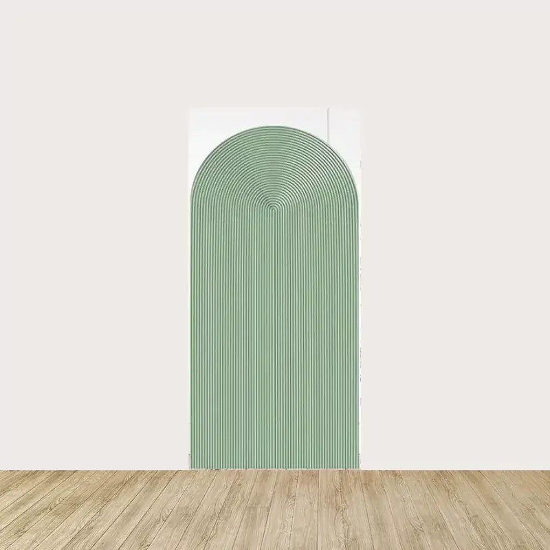 Arch panel with modern sage green stripes forming a curved arch pattern—ideal for minimalist garden-themed events or fresh botanical parties.