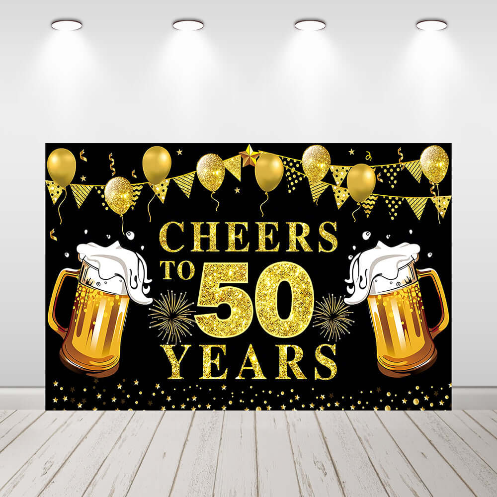 Happy 50th Birthday Pary Decoration Banner