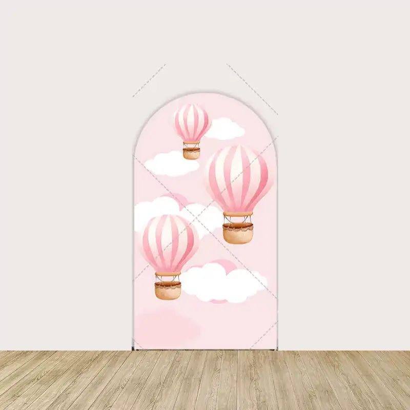 Right panel with pastel hot air balloons drifting through clouds—matching left panel to complete a cohesive floating balloon scene.