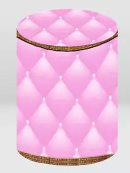 luxury pink quilted backdrop cylinder cover with diamond tufting effect