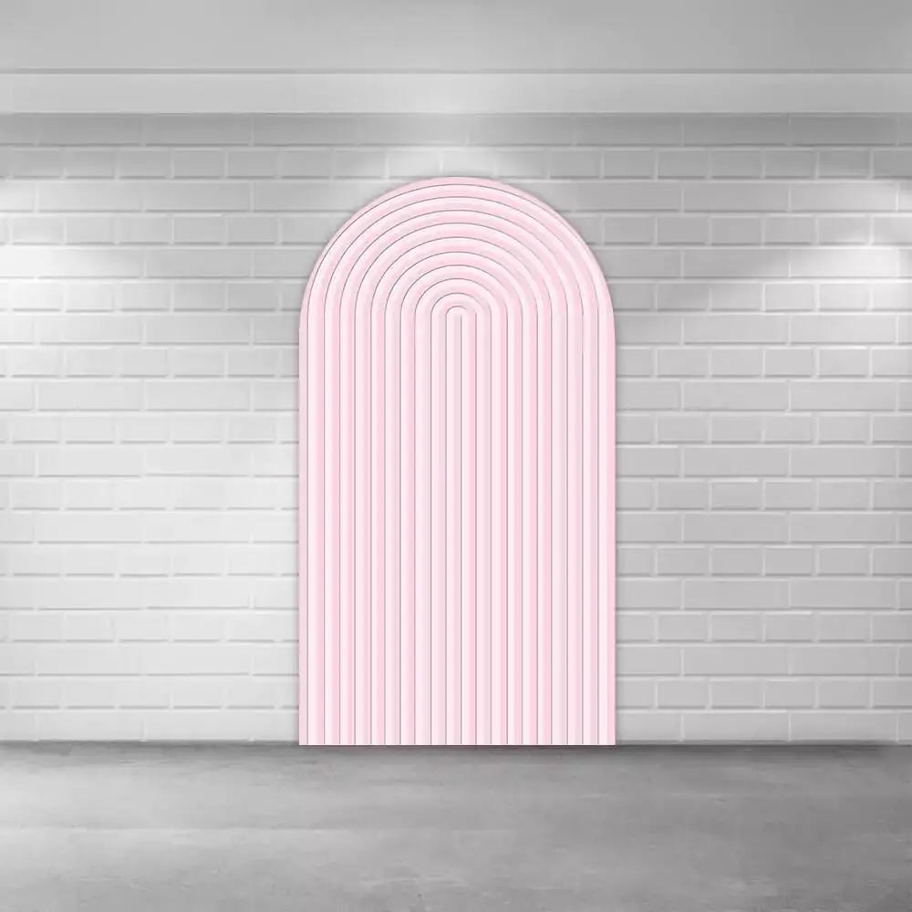 Right panel with soft pink vertical rounded stripe design—adds modern texture and balance to elegant party backdrops.