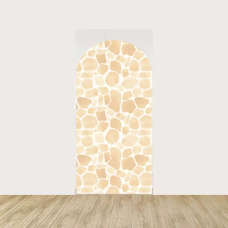 Right panel with soft giraffe spot pattern in beige and cream—pairs beautifully with safari or boho decor themes.