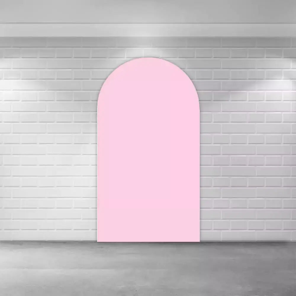 Left panel in soft solid pink—minimalist and versatile for baby showers, birthdays, and feminine-themed events.