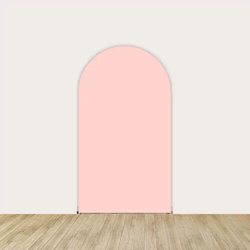 Right arch in solid soft blush pink—completes the set with a clean, gentle background.