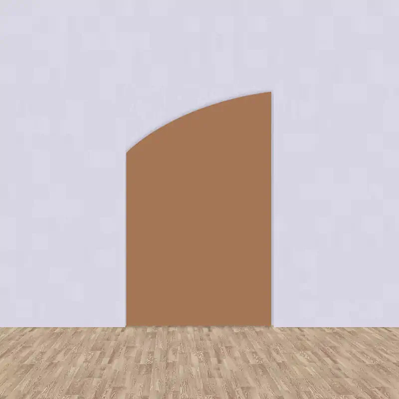 Left arch panel in solid warm brown—perfect as a complementary side panel for teddy bear or neutral-themed party backdrop sets.