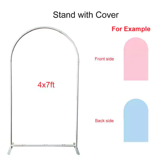 4x7ft Safari Party Arch Backdrop Cover with Double Side Prints Arched Stand for Events Birthday Party Decoration Custom Design