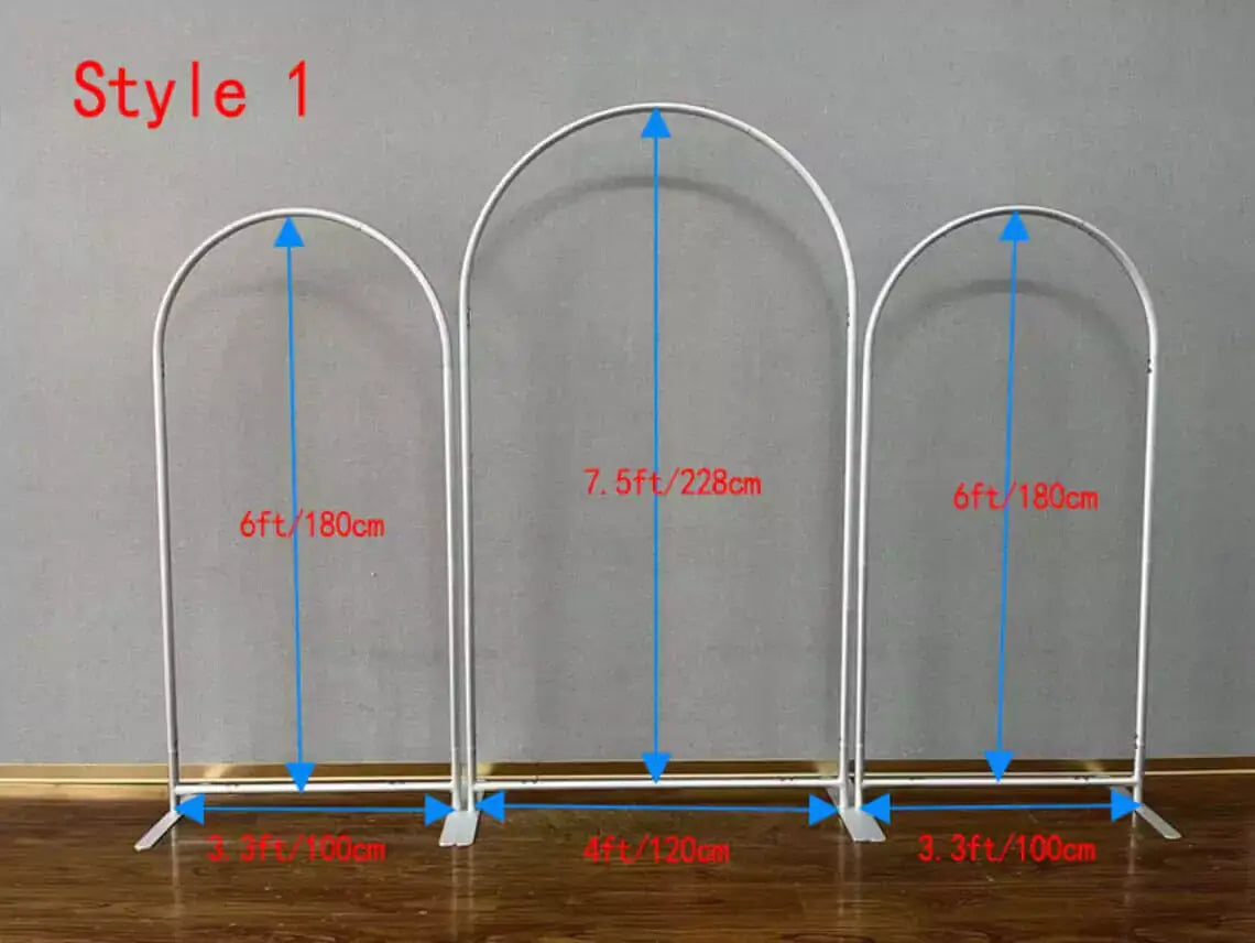 White Arched Backdrop Stand Frame Double-sided Fabric Cover White Arch Backdrop Party White Arch Wall Round Photo Birthday Shower Wedding