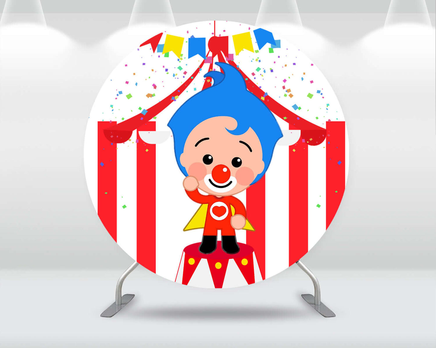 Sensfun Circle Round Backdrop Kids 1st Birthday Party Decoration Photography Banner Cartoon Animals Plim Photo Background