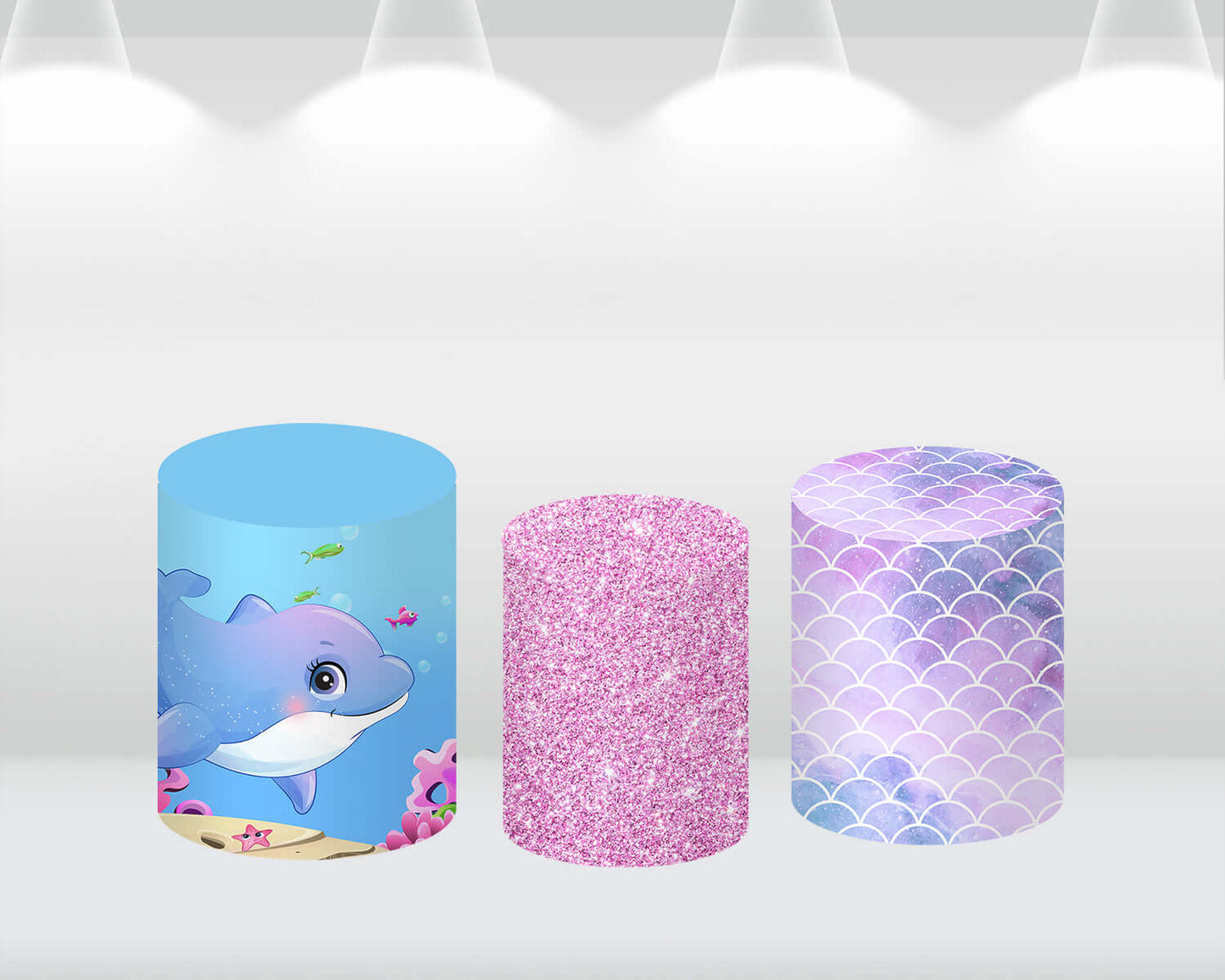 Undersea Mermaid Round Background Circle Backdrop Baby Shower Girl Birthday Party Decoration Table Cylinder Cover Photo Studio