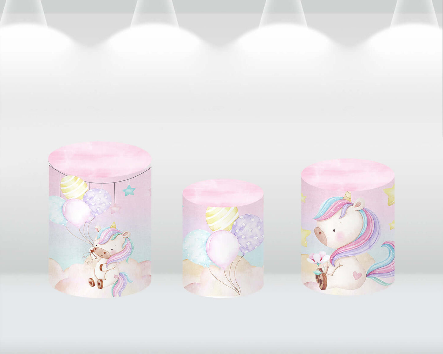Unicorn Birthday Round Backdrop Cover Star Rainbow Baby Shower Circle Background Cake Table Banner