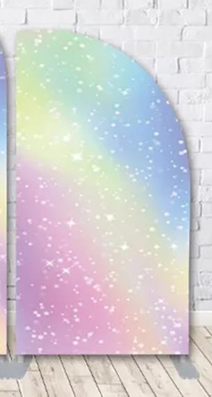 Customize Baby Shower Backdrop Pastel Rainbow Shinning Wedding Supplies Backdrop Wall for Wedding Decoration