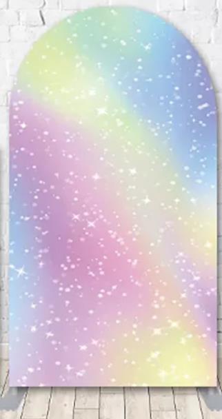 Customize Baby Shower Backdrop Pastel Rainbow Shinning Wedding Supplies Backdrop Wall for Wedding Decoration