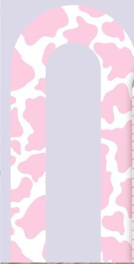 Open Wall Arch Backdrop Cow Print Baby Birthday Background Cartoon Animals Pink Barn House Arch Chiara Backdrops Banner Photobooth