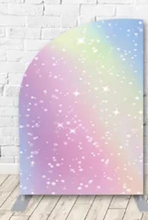 Customize Baby Shower Backdrop Pastel Rainbow Shinning Wedding Supplies Backdrop Wall for Wedding Decoration