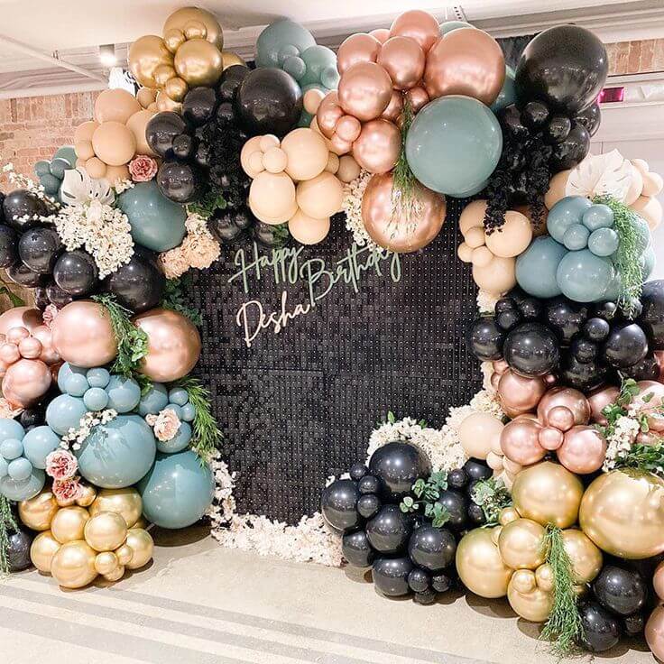 Happy Birthday Black Shimmer Wall