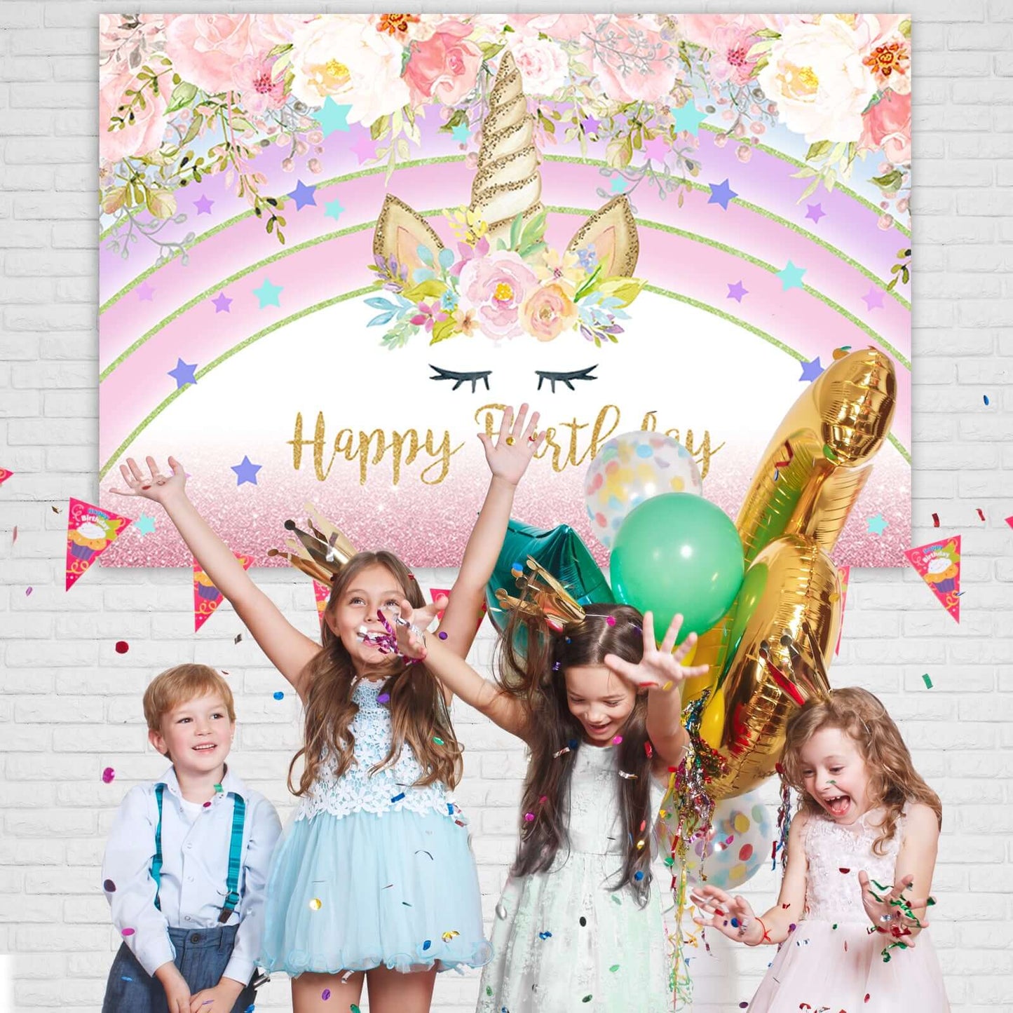 Unicorn Backdrop Newborn Baby Shower Birthday Party Decor Photography Background Photophone Studio Shoots Photographic