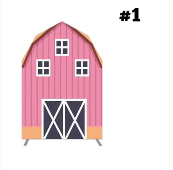 Custom 5x7ft Barn Arch Backdrop Cover Stand Flower Balloons Frame for Kids Birthday Party Decoration Event Banner Background