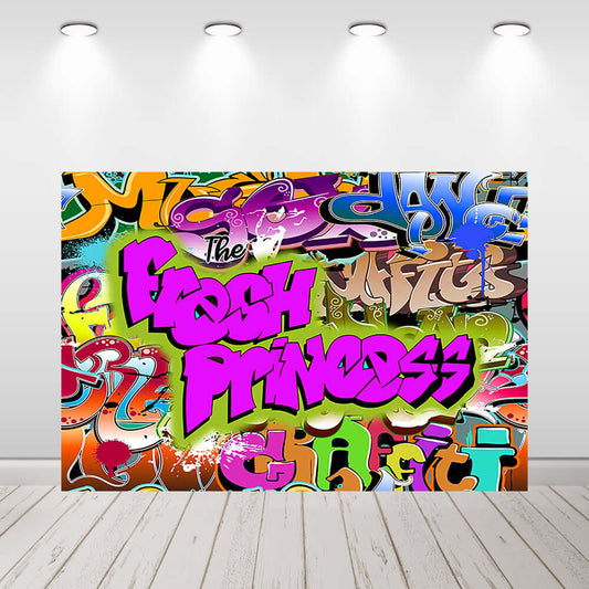 The Fresh Princess Baby Shower Photo Backdrop Hip Pop Colorful Graffiti Wall Boy Background 80s 90s Birhtday Newborn Baby Decor
