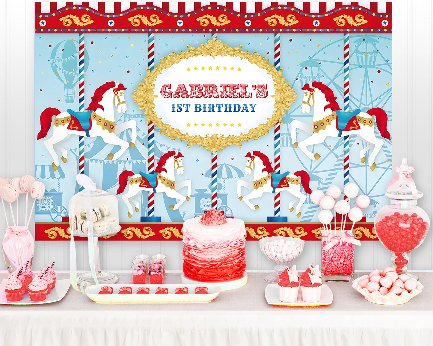 circus party background for boy or girl