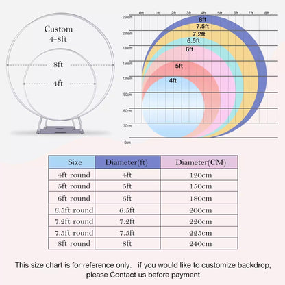 Customize Circle Round Backdrop for Baby Shower, Wedding and Birthday Party Decoration Personalized Cake Table Cover Banner Photo Studio