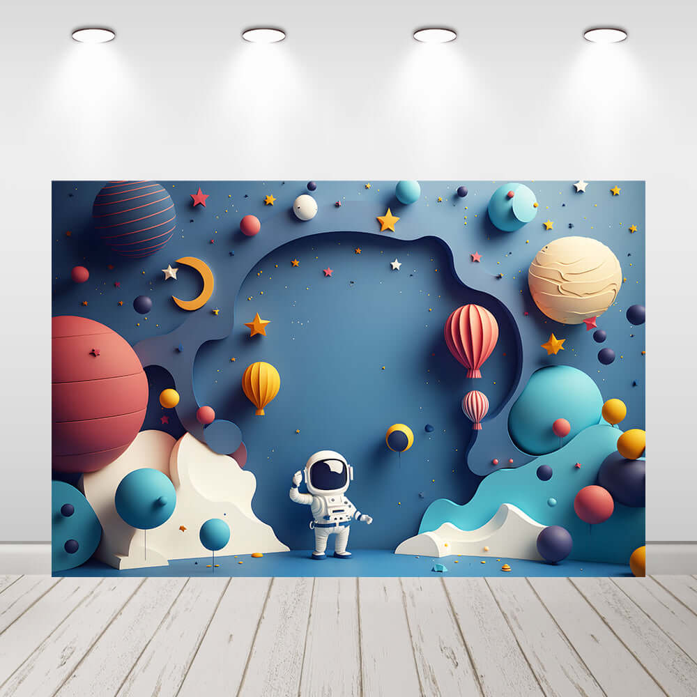 Baby Birthday Photozone Universe Space Planets Glitters Earth Little Astronaut Newborn Backdrops Photography Backgrounds
