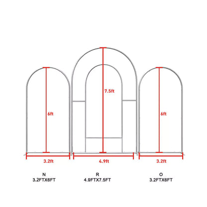 Sensfun Window Open Arch Stands Kit Metal Backdrop Frame,Free Design Chiara Backdrop Stand For Baby Shower, Wedding, Birthday, Character, Party Decorations