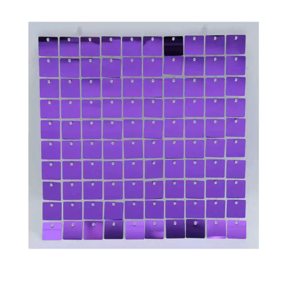 36pcs Panels Purple Square Sequin Shimmer Wall Backdrop for Birthday Party Supply Baby Shower Party Decoration