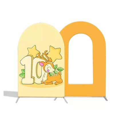 Sensfun Cartoon Deer Birthday Arched Wall Chiara Backdrops Wedding Arch Backdrop Stand Frame Metal Aluminum For Baby Show Party Decoration