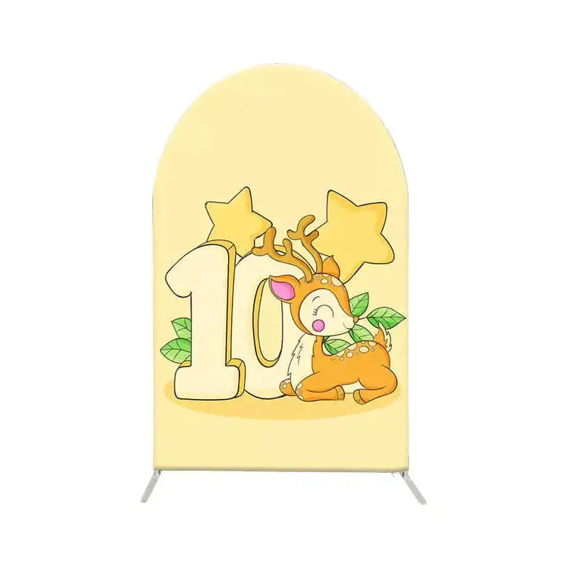 Sensfun Cartoon Deer Birthday Arched Wall Chiara Backdrops Wedding Arch Backdrop Stand Frame Metal Aluminum For Baby Show Party Decoration