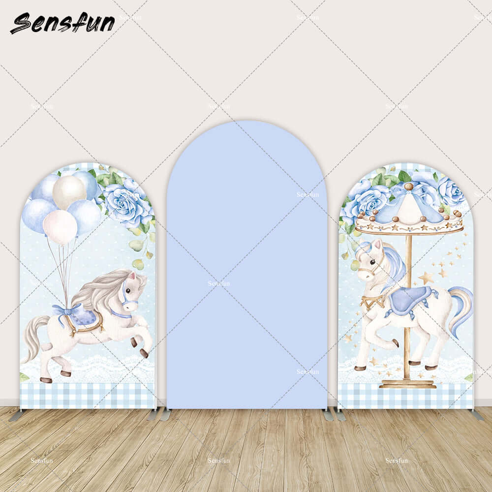 Carousel Birthday Background Arch Cover
