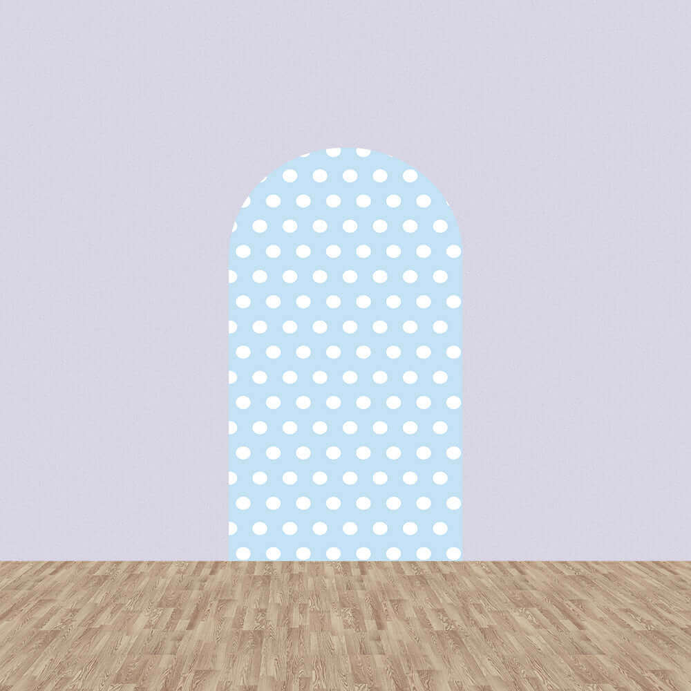 Blue and White Polka Dots Baby Shower Photo Background Arch Cover