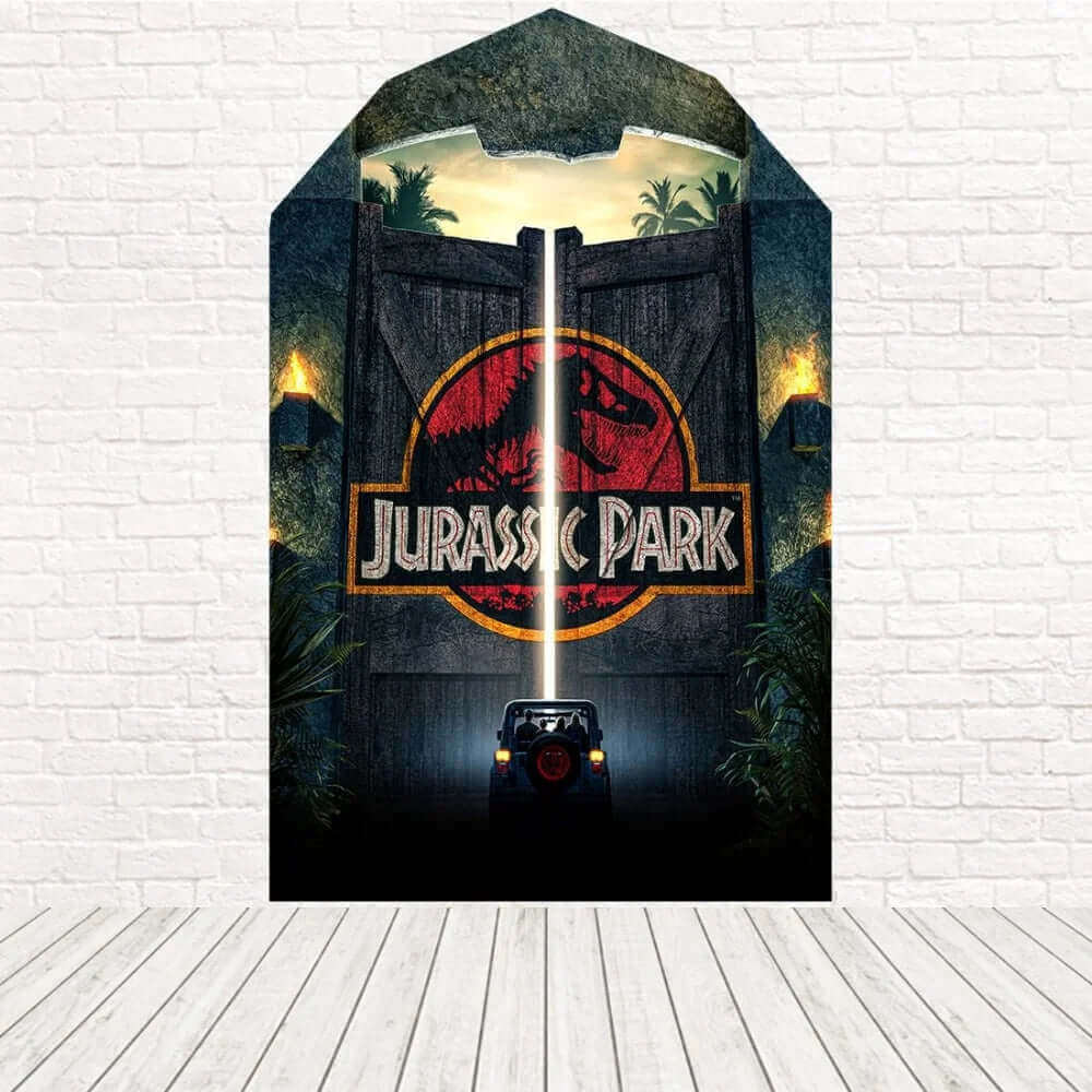 Jurassic Party Arch Barn House Backdrop for Boy Birthday