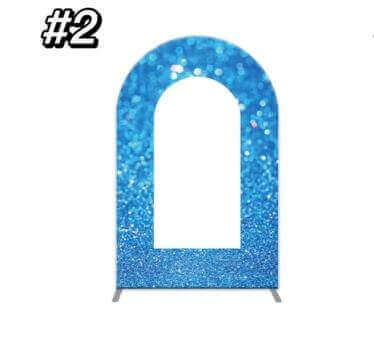 Blue Glitter Arched Cover Backdrop for Birthday