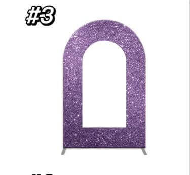 Glitter Purple Open Arched Wall Backdrop Cover