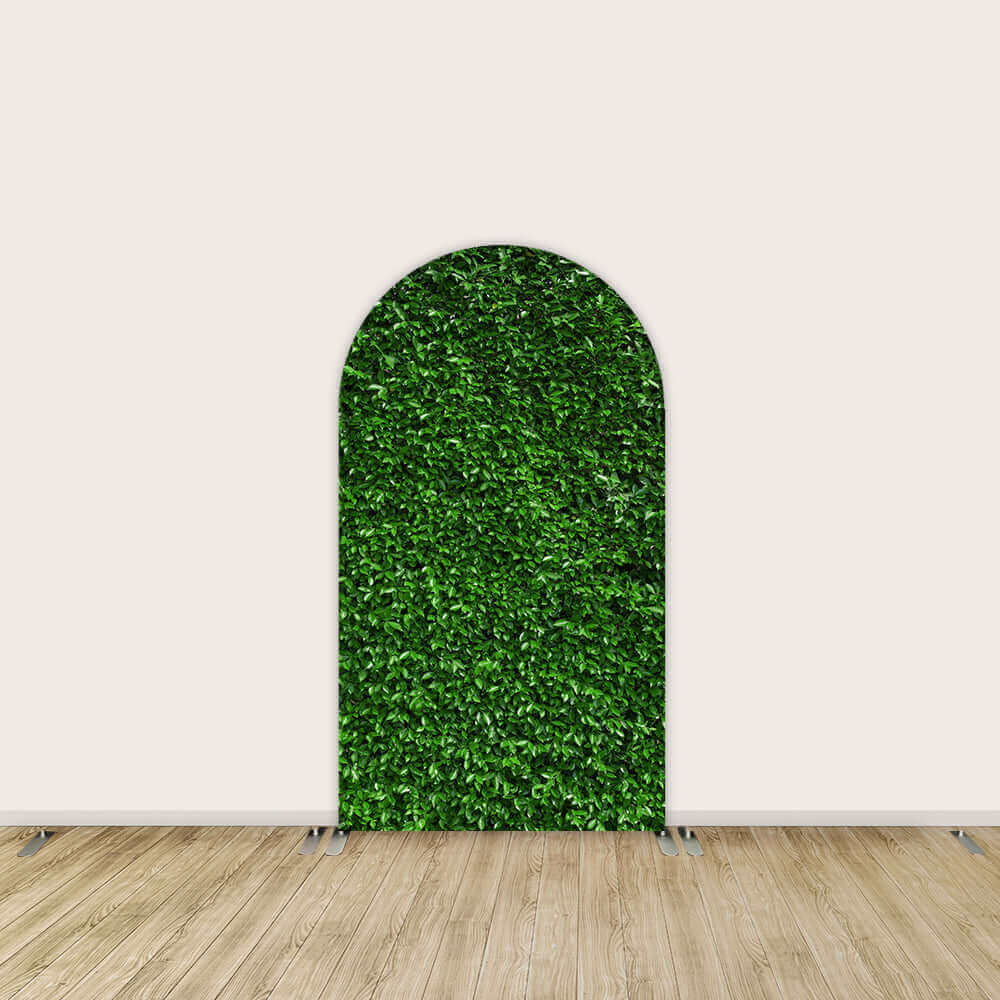 Green Leaves Baby Shower Birthday Arched Wall Background Photobooth