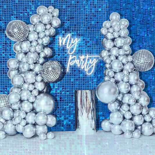 Royal Blue Shimmer Wall Backdrop for Birthday Party Decoration