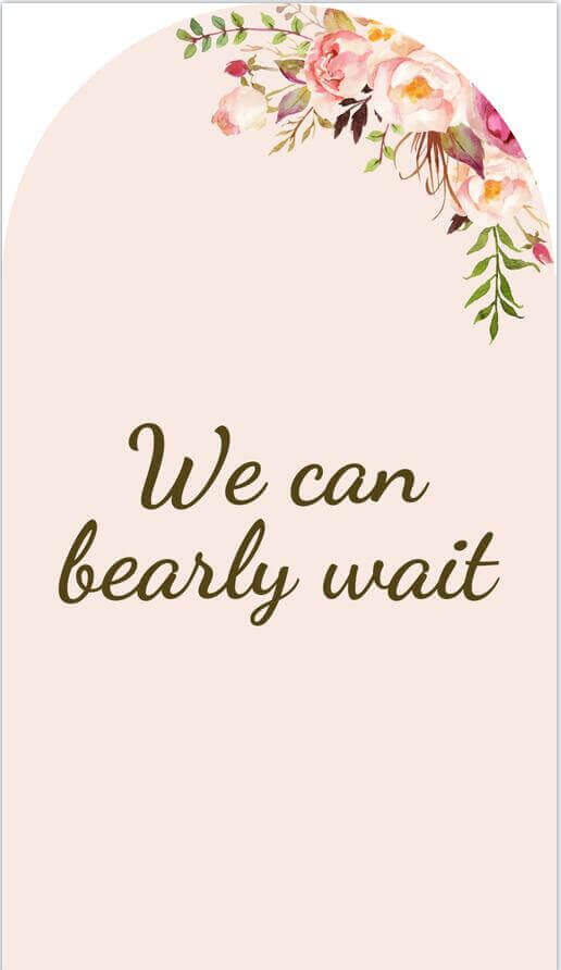 we can bearly wait baby Shower arch cover backdrop