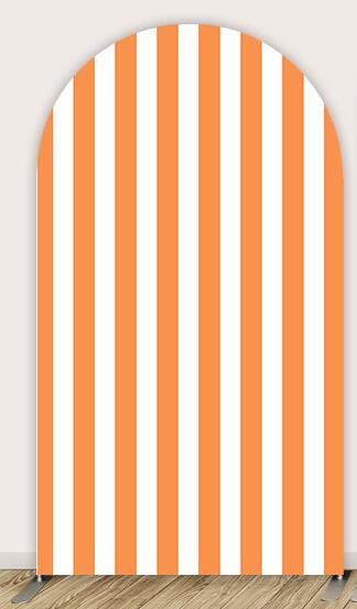 orange and white stripes arch backdrop
