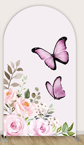 Sensfun Dreamy Butterfly Child Birthday Party Arch Cover Backdrops Baby Shower Pink Flowers Decoration Background Wall Photo Studio